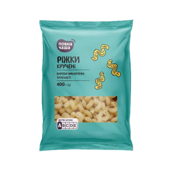 Вироби макаронні «Повна Чаша»® Ріжки кручені, 400г (400г)