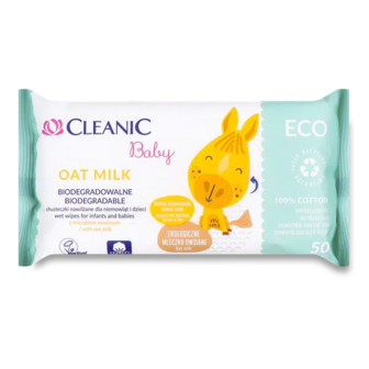 Серветки вологі Cleanic baby Eco Oat Milk (50шт)