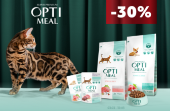 Знижка до -30% на корм OPTIMEAL для котів і собак