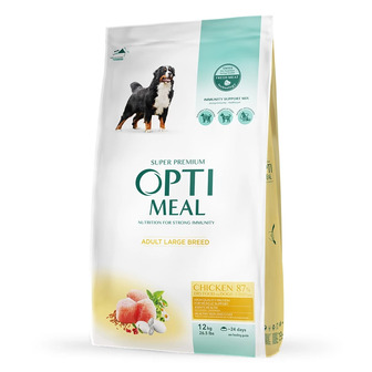 Корм сухий для дорослих собак великих порід Optimeal з куркою 12 кг (4820083905544)