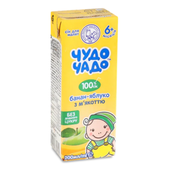 Сік «Чудо Чадо» бананово-яблучний з м'якоттю (200мл)