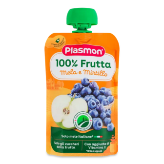 Пюре Plasmon яблуко-лохина з вітаміном С (100г)