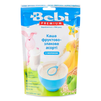 Каша Bebi молочна фруктово-злакове асорті (200г)