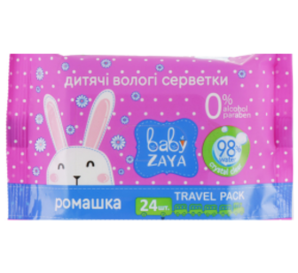 Серветки Baby Zaya Гіпоалергенні,вол.ддітей 24шт