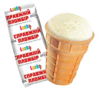 Морозиво Laska Справжній пломбір ваф.ст.70г