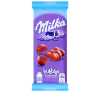 Шоколад Milka Баблз пористий молочний 80г