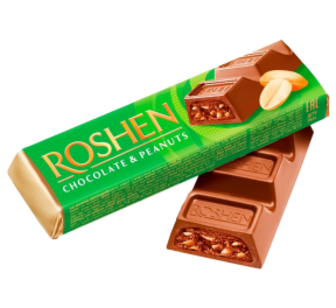 Батончик Roshen з арах.нач. молочно-шоколадний 38г