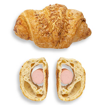 Круасан Boulangerie зерновий з сосискою (110г)