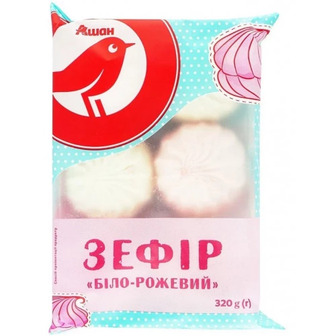 Зефір Auchan Біло-рожевий, 320 г
