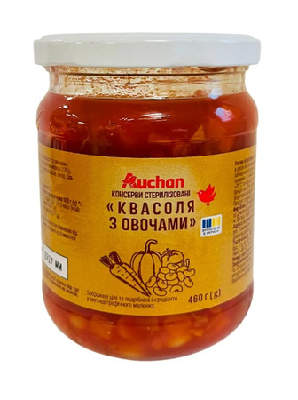 Квасоля Auchan з овочами 460 г (4823090135447)