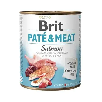 Вологий корм для собак Brit Pate & Meat 800 г - курка та лосось