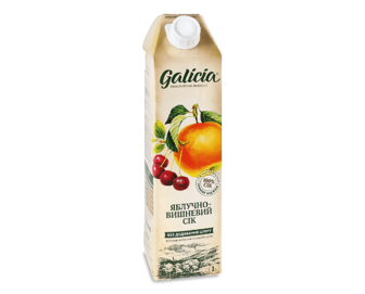 Сік Galicia яблучно-вишневий прямого віджиму (1л)
