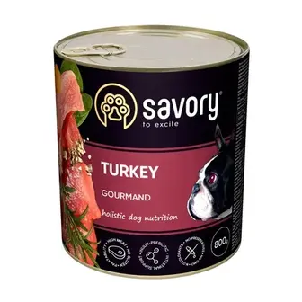 Savory Adult вологий корм для собак 800 г - індичка