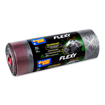 Пакети для сміття Фрекен Бок Flexy із затяжками графітові 35 л 10шт (10шт)