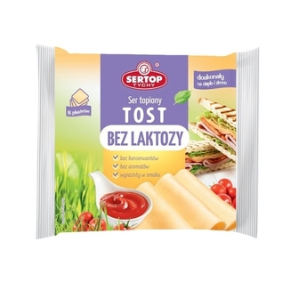 Сир плавлений 130г Sertop Тост без лактози 42,5%, пластини п/уп 