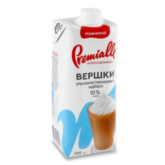 Вершки Premialle ультрапастеризовані 10%, 505г (505г)