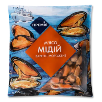 М'ясо мідій «Премія»® варено-морожене, 500г (500г)