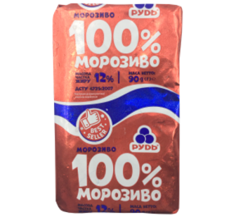 Морозиво Рудь 100% брикет 90г