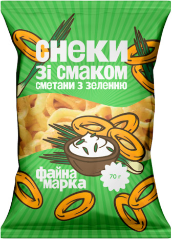 Снеки Файна марка сметана та зелень 70г