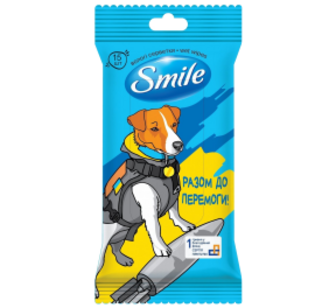Серветки Smile Разом до Перемоги вологі 15 шт.