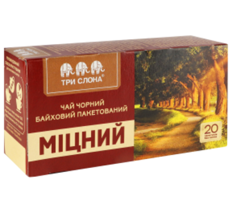 Чай Три Слона Міцний чорний 20 ф/п