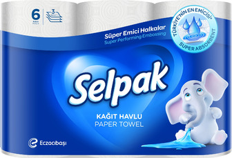 Рушник паперовий Selpak 90 відривів, 6 шт.