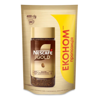 Кава розчинна Nescafe Gold сублімована д/п (400г)