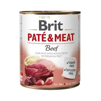 Вологий корм для собак Brit Care Pate & Meat 800 г - яловичина та індичка