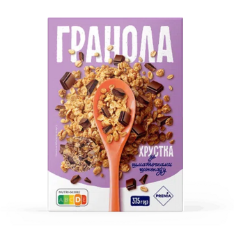 Гранола PREMIA зі шматочками шоколаду, 375г (375г) (375г)