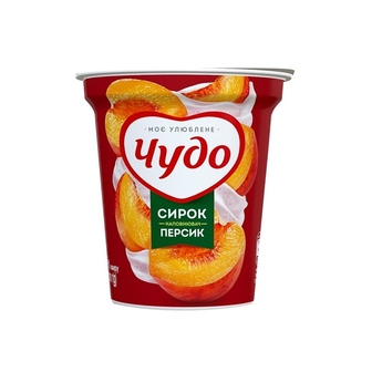 Сирок збитий 170 г Чудо Персик 5% п/стакан 