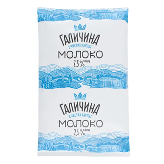 Молоко Галичина ультрапастеризоване 2.5% 900 г (4820038493812)