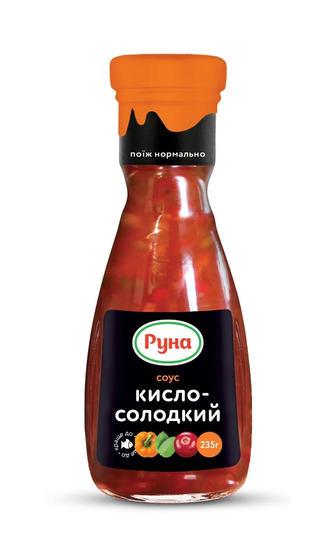 Соус стерилізований Руна Кисло-солодкий, 235 г