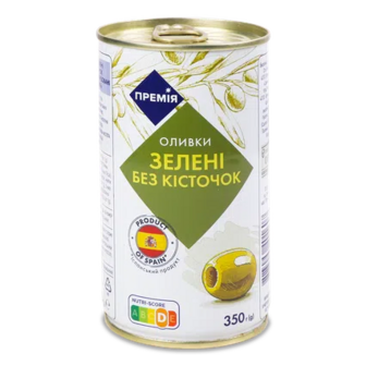 Оливки «Премія»® зелені без кісточок, 350г (350г)