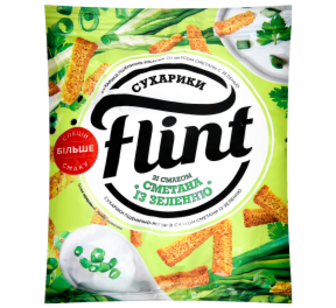 Сухарики Flint Сметана з зеленню 100г