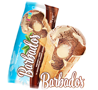 Морозиво Laska Barbados какао/згущ.мол.ваф.ст.70г
