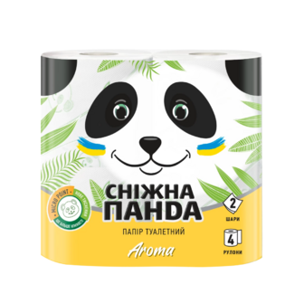 Папір туалетний 2-х шаровий Aroma Сніжна панда 4шт
