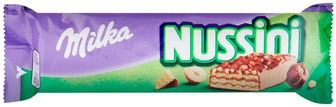 Вафлі Milka Nussini з фундуком та какао, 31 г