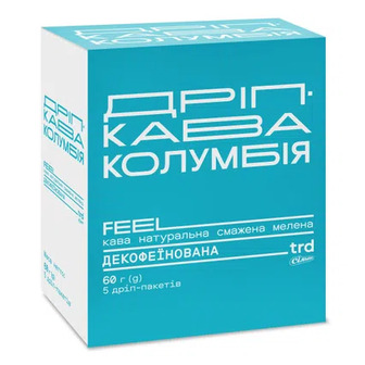 Кава мелена FEELtrd Колумбія декофеїнова в дріп-пакетах (FD), 5*12г (5*12г)