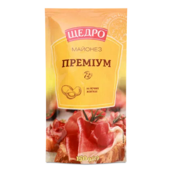 Майонез «Щедро» «Преміум» 72% д/п, 150г (150г)