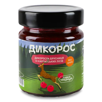 Джем Лавка Традицій Брусниця дикоросла без цукру (210г)
