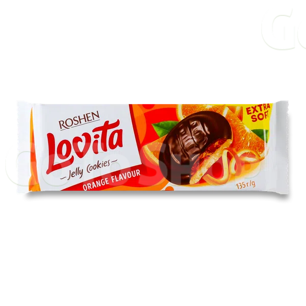 Печиво Roshen Lovita Jelly Cookies зі смаком апельсина (135г)