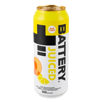 Напій енергетичний Battery Juiced Peach Lemonade безалкогольний з/б (0,5л)
