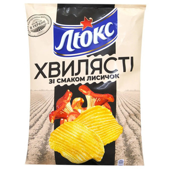 Чіпси карт.рифлені см.лисичок Люкc 125г
