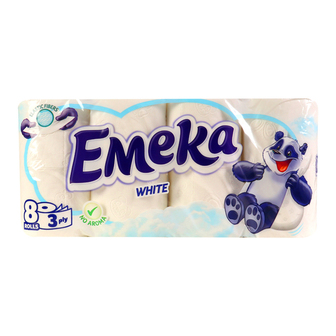 Папір туал. цел. 3ш. Emeka White 8шт