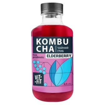 Напій б/а VitFit Комбуча Elderberry 0,5л