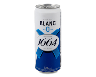 Пиво Kronenbourg 1664 Blanc світле безалкогольне з/б (0,33л)