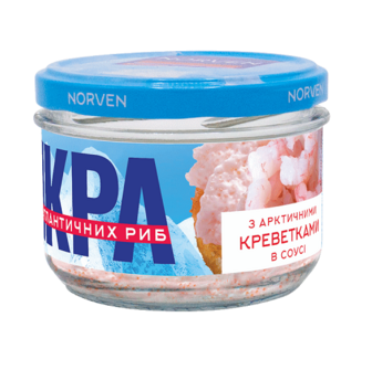 Ікра 160 г Norven атлантичних риб з арктичною креветкою в соусі ск/банка 