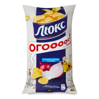 Чипси Люкс картопляні зі смаком сметани та цибулі (170г)