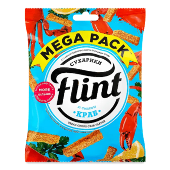 Сухарики Flint пшенично-житні зі смаком краб (100г)