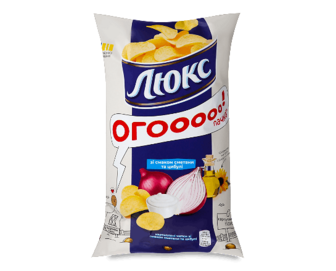 Чипси Люкс картопляні зі смаком сметани та цибулі (170г)